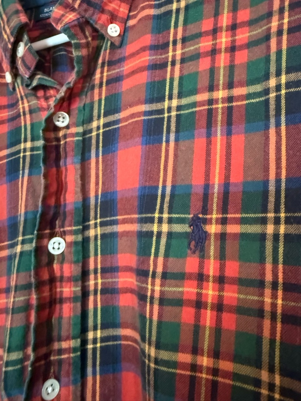 Ralph Lauren Red, Green, Navy Plaid Button-Down Shirt - Men's